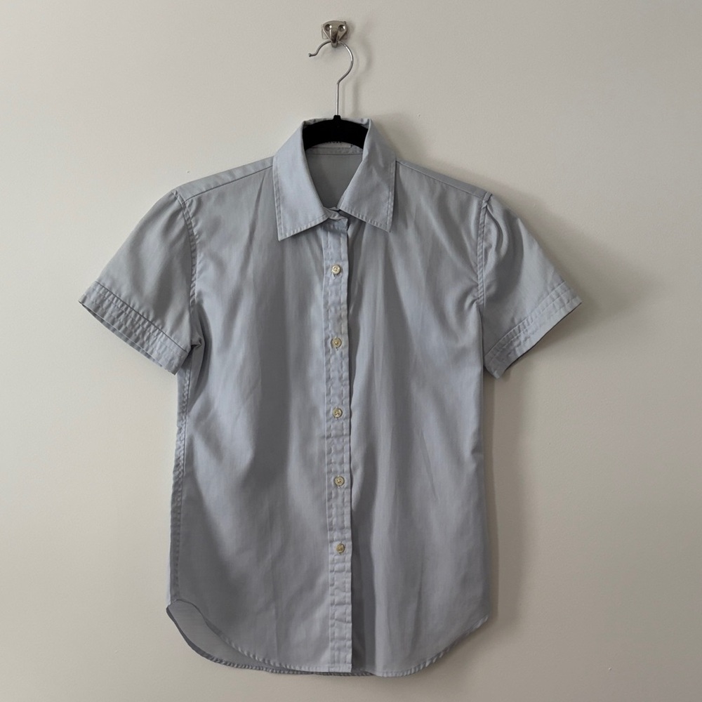 Barney’s Nee York Light Blue Short-Sleeve Button-Down Shirt